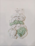 Juniors green floral headband & mittens (set of 8)
