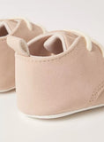 Giggles Solid Beige With Lace Infant Shoes