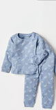 Juniors blue boat printed shirt & pyjama set (set of 2)