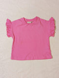 Juniors solid pink tshirt with ruffle sleeves (Summer)