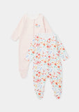 Matalan floral stripe sleepsuit (Set of 2)
