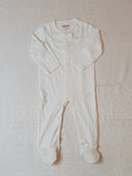 Giggles white checkered bow sleepsuit