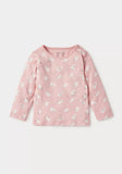 Juniors pink all over animals printed shirt & pyjama set (set of 2)