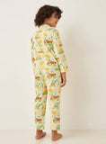 Juniors all over vehicle printed yellow shirt & Pyjama set (set of 2)