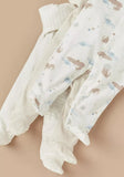 Juniors beige printed sleepsuits (set of 3)