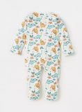 Juniors all over colorful dino printed zipped sleepsuit
