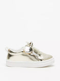 Florabella golden glittery shoes with bow