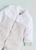 Giggles beige checkered sleepsuit