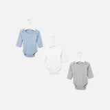 Juniors breathable fullsleeves bodysuits (pack of 3)