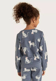 Juniors grey cheetah printed fullsleeves tshirt