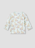 Juniors all over rabbit printed shirt & pyjama set (set of 2)