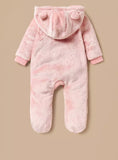 Juniors Pink Hooded Zipped Sleepsuit (Winter)