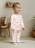 Juniors bunny printed shirt & pyjama set (set of 2)