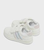 R&B white side lined girls shoes