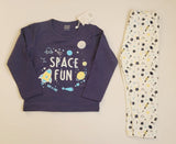 R&B space fun navy shirt & pyjama set (set of 2)