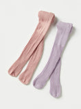 Juniors Textured Closed Feet Glam Tights (Set of 2)