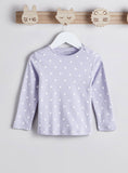 Juniors purple polka dots shirt & pyjama set (set of 2)