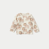 Juniors All-Over Lion Print Long Sleeves T-shirt