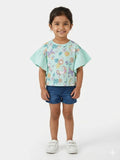 Juniors all over floral & unicorn printed tshirt (Summer)