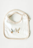 Juniors fox & apricot printed bib