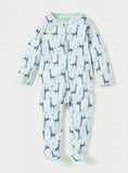 Juniors blue giraffe zipped sleepsuit