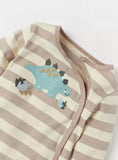 Juniors dino stripe printed sleepsuit