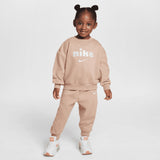 Nike Solid Beige Shirt & Jog Pants (Set Of 2) (Winter)
