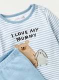 Juniors I love my mummy stripe shirt & pyjama set (set of 2)