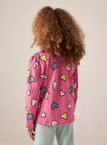 Juniors pink all over hearts printed Fullsleeves tshirt