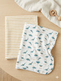 Juniors dino receiving blanket (pack of 2)