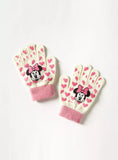 Disney Minnie mouse print beanie cap with scarf and gloves set (winter)