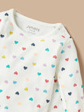 Juniors multicolor hearts printed shirt & pyjama set (set of 2)