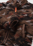 Matalan Brown Pattern Printed Sherpa Zipped Pullover (winter)
