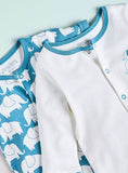 Juniors elephant printed sleepsuit & romper (set of 2) (Summer)