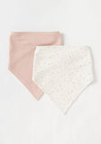 Juniors Pink Star & Pink striped bandana bib( set of 2)