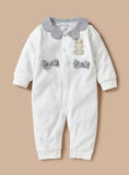 Juniors bunny & bow embroidered sleepsuit