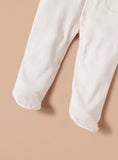 Giggles pink bow embroidered sleepsuit