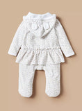 Juniors Cat Embroidered Fleece Hooded & Frill Sleepsuit (winter)