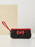 Hello kitty black quilted vanity pouch/ pencil case