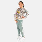 Adidas beige splash zipped pullover & jog pants (set of 2) (winter)