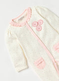 Juniors pink floral applique sleepsuit