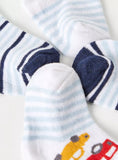 Juniors striped textured ankle socks (pack of 2)