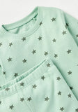 Juniors all over green stars printed shirt & pyjama set (set of 2)