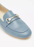 FloraBella blue chain heel loafers (box packaging)