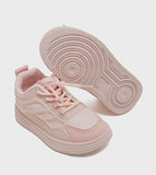 R&B pink colorblock laceup textured shoes
