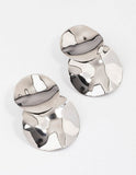 Lovisa silver soluble wave disc drop earrings (Jewellery)