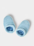 Juniors blue ribbed Cap & Booties (set of 2)