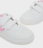 R&B Barbie printed white perforated shoes
