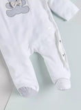 Giggles bear applique sleepsuit