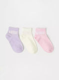 Juniors love typography pastel color socks (pack of 3)